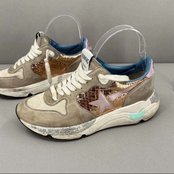 Golden Goose Women's Sneakers in Cream, Gold, and Tan - Picture 3 of 6